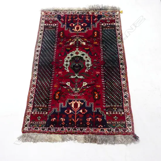 HAND KNOTTED PERSIAN SHIRAZ AREA RUG, ALL WOOL 1660 x 1040mm