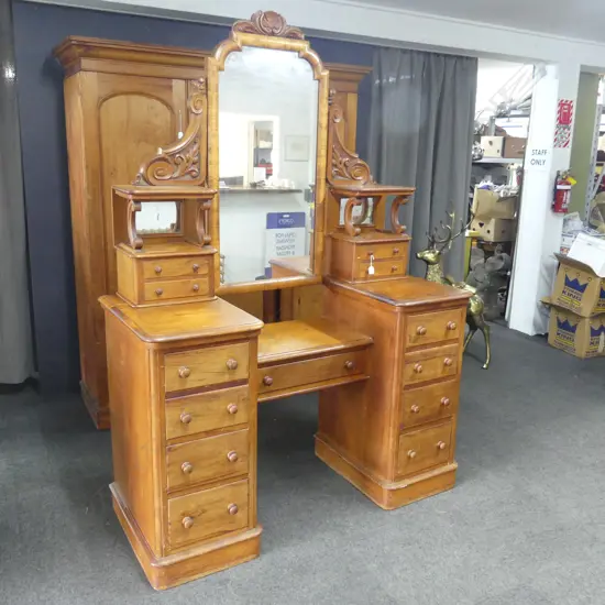 COLONIAL KAURI DRESSING TABLE 1500 x 640 x 2150mm (see long description for history)