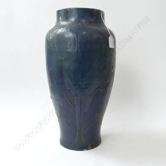 FLEMISH/BELGIAN ART NOUVEAU KORTRYK POTTERY LG SIGNED STUDIO POTTERY VASE H.435mm small faults incised mark to base