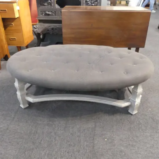 LG OVAL BUTTONED OTTOMAN 1250x750x400mm
