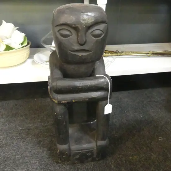 CARVED WOODEN TRIBAL FIGURE H.530mm