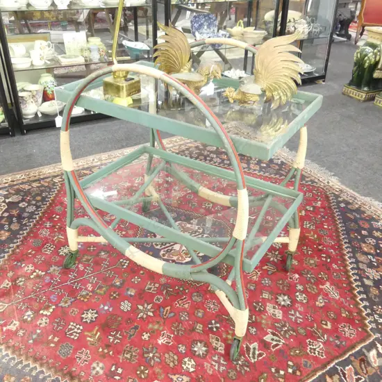 VINTAGE CARNIVAL CANE DRINKS TROLLEY some wear