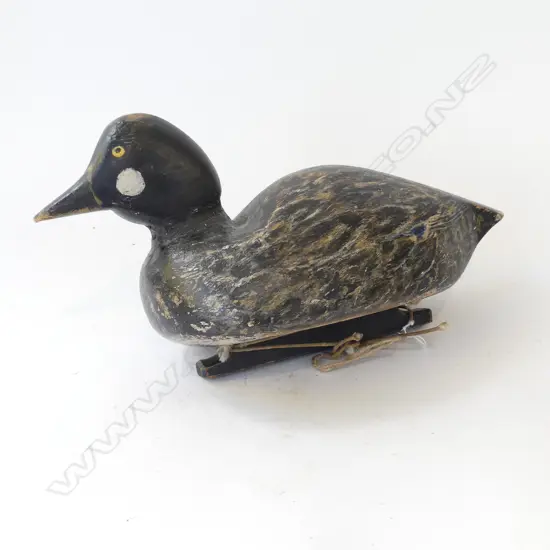 PAINTED WOODEN DUCK DECOY L.370mm