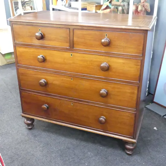 VICTORIAN MAHOGANY 5 DRAWER CHEST 1075x520x1060mm