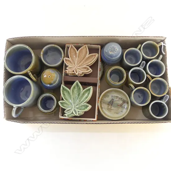 VINTAGE IRISH WADE INCL SMALL DISHES & COLLECTION OF MINATURE MUGS w IRISH SCENES