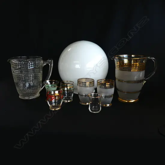 ASST RETRO GLASSES, JUGS AND ART DECO STYLE GLOBE