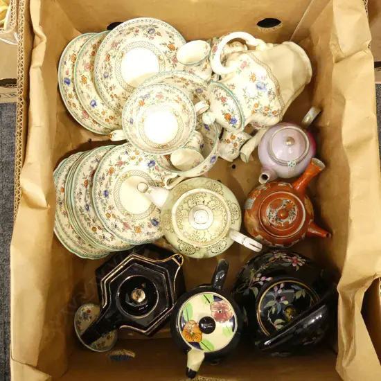 ASST. TEAPOTS + COPELAND SPODE 'ROYAL JASMINE'