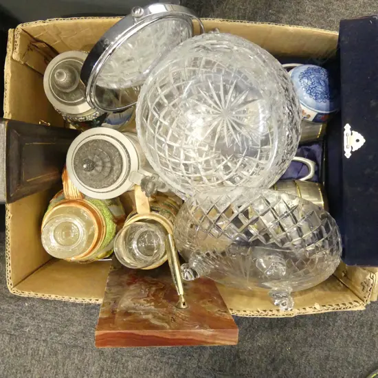 TANKARDS, CRYSTAL BOWLS, ETC