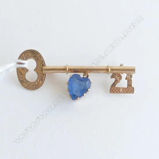 9ct ROSE GOLD 21st KEY BROOCH 2.55gms