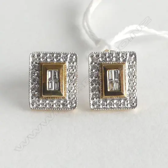 PR 9ct GOLD & DIAMOND 0.50ct EAR STUDS, 2.5gms