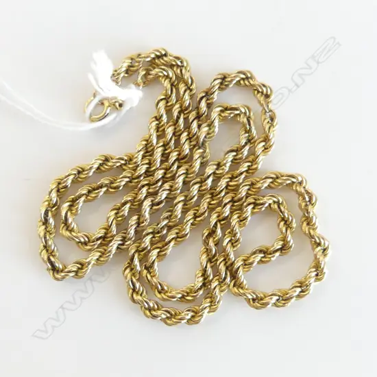 9ct YELLOW GOLD ROPE TWIST NECKCHAIN L.510mm 8.26gms
