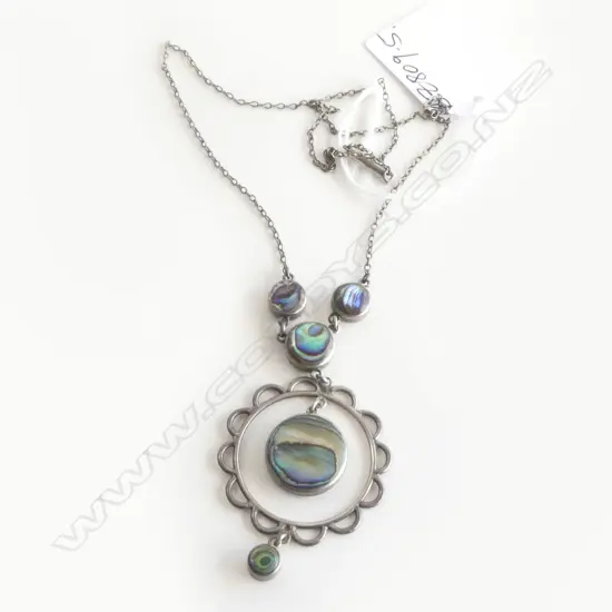 SILVER & PAUA VINTAGE NECKLACE