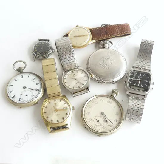 8 VINTAGE WRIST & POCKET WATCHES some faults