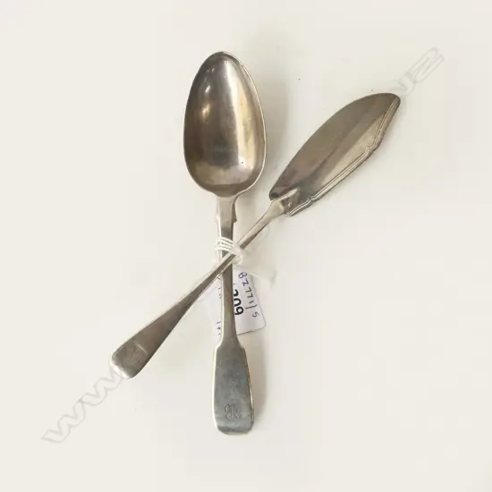 GEO S/SILVER DESSERT SPOON & BUTTER KNIFE 79G 