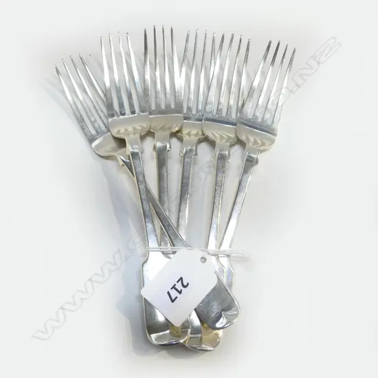 6 VICT S/SILVER DESSERT FORKS 260GRMS