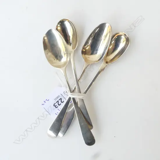 2 GEO S/SILVER JAM SPOONS & 2 S/SILVER GEO TEASPOONS 51G