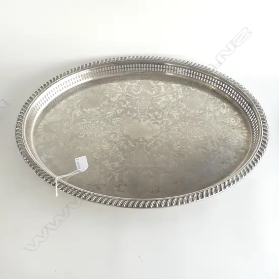 LG SILVER PLATED VINTAGE TRAY, L.550mm