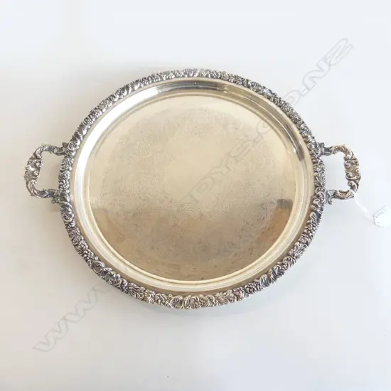 LG CIRCULAR RODD SILVER PLATE TRAY 415mm dia