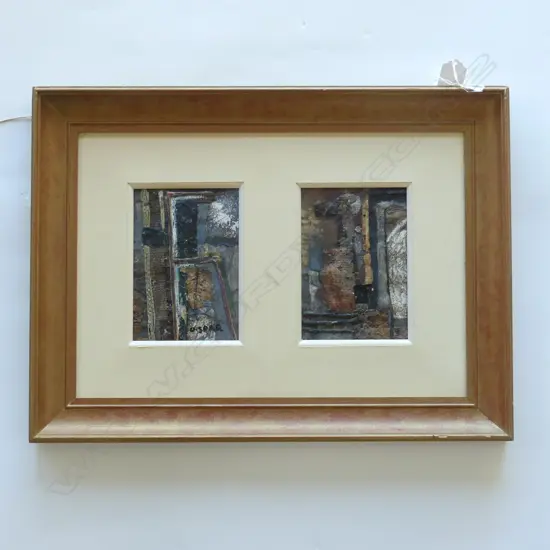 SMALL DOUBLE MODERN ART WORK SIGNED O SPAR H330MM W440MM