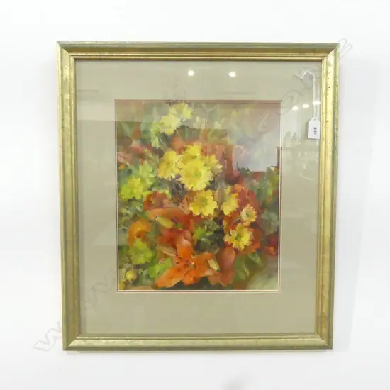 ELAINE CLARK, HARVEST FESTIVAL FLOWERS, OIL STILL LIFE, 530 x 470mm