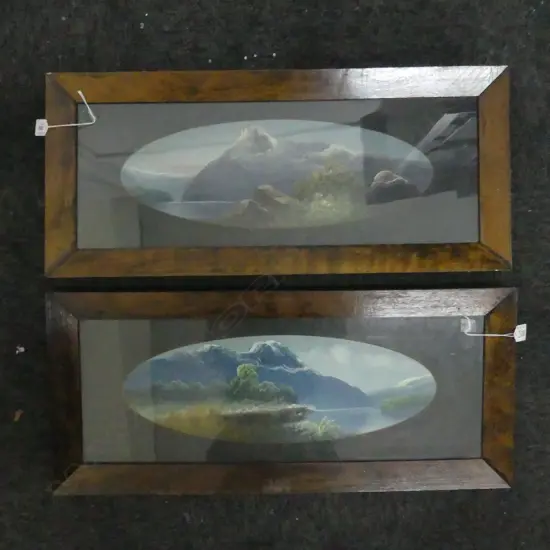 PAIR OF COLONIAL OILS, FLAMENCO ON REVERSE OF ONE PANEL,300 x 680mm