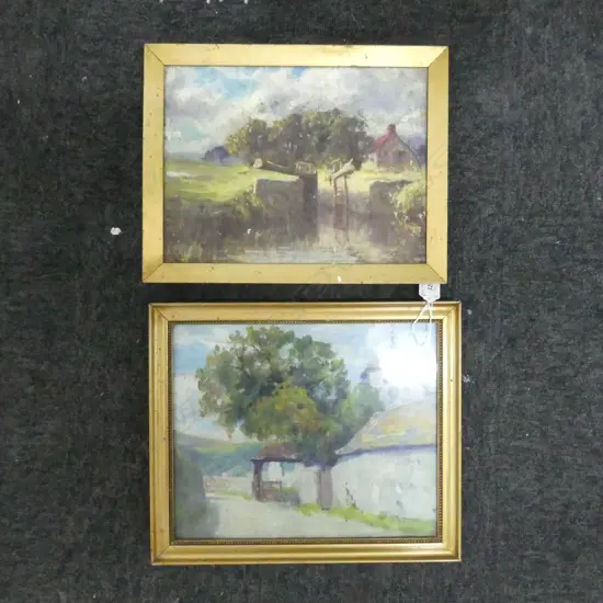 2 BENJAMIN GEORGE HEAD (1841-1918) OIL LANDSCAPES 220x290mm