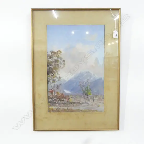 ETHEL RICHARDSON, MOUNTAIN SCENE GOUACHE, 600 x 425mm