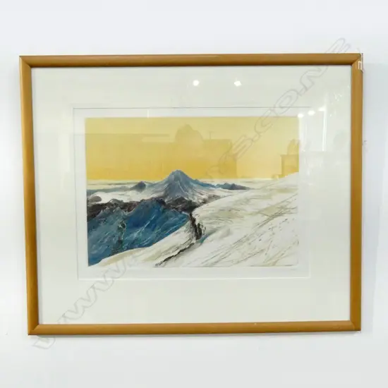 JUNE RICHIE 'WHAKAPAPA: GLACIER RUN' MONOPRINT 1994 405x560mm