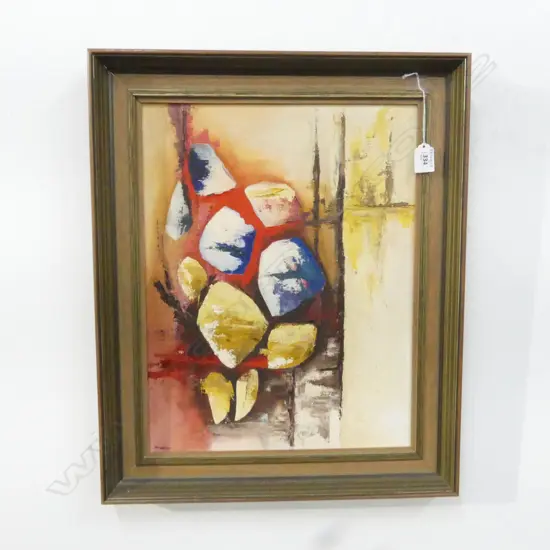 ABSTRACT, OIL ON BOARD,SIGNED, 530 x 460mm