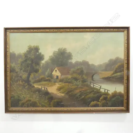 LG EARLY 20thC LANDSCAPE OIL ON CANVAS 590x900mm