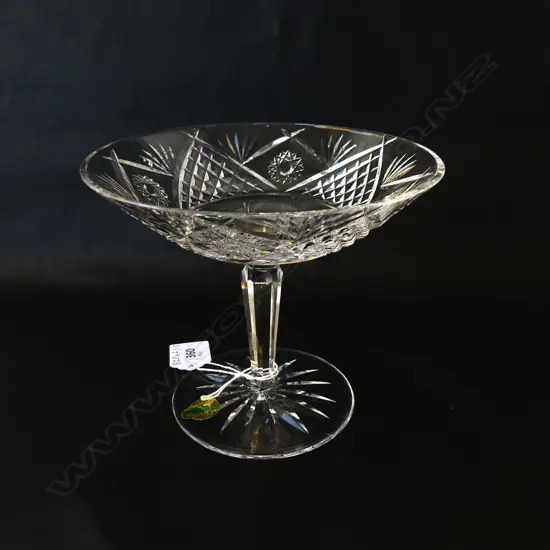 WATERFORD CUT CRYSTAL COMPORT MADE IN IRELAND ETCHED WATERFORD TO BASE, D.150MM