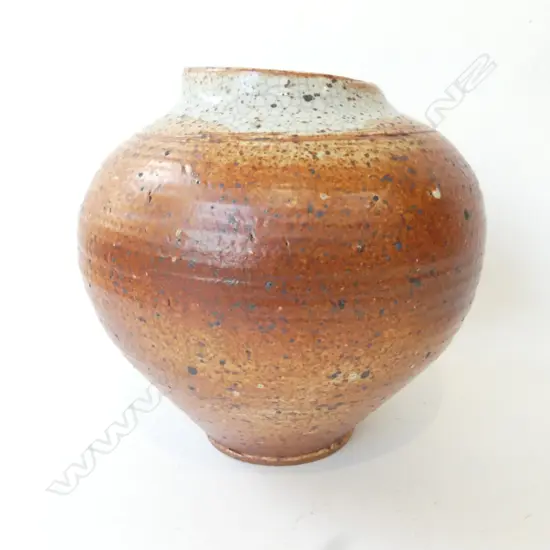 LARGE STUDIO POTTERY SHINO GLAZED VASE H290MM