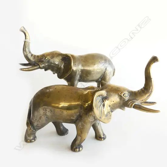 PR OF BRASS ELEPHANTS L280MM