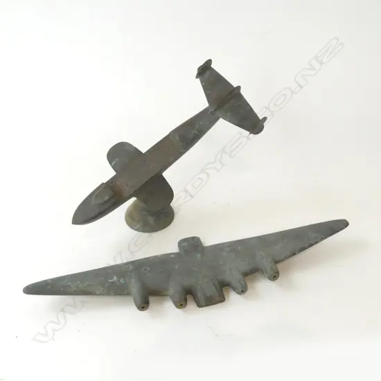 VINTAGE BRASS 2 PART FIGHTER PLANE W.365mm (REQ. ATTACHMENT)