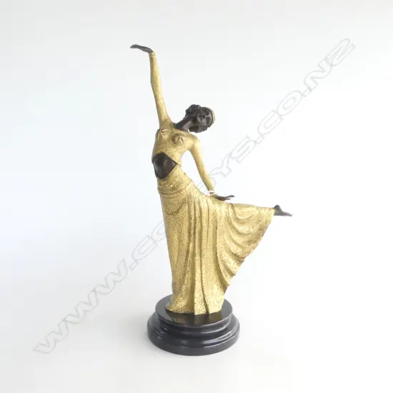 BRONZE 'CHIPARUS' ART DECO DANCER FIGURINE, H.430 x 330mm