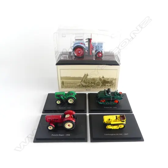 SMALL BOX 4 DIE CAST TRACTORS & ONE MINT & BOXED