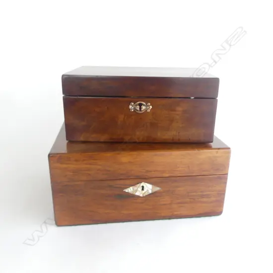 VICTORIAN ROSEWOOD WORKBOX & WALNUT WORKBOX