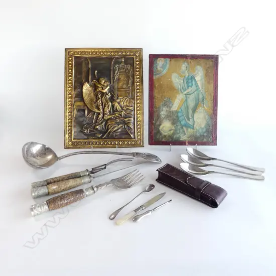 SMALL BOX CUTLERY RELIGOUS PICTURES EP LADLE PENS ETC