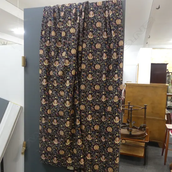 PR WILLIAM MORRIS STYLE CURTAINS W.700mm (EACH) 2.1m DROP