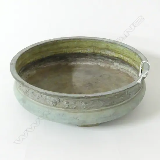 CHINESE BRONZE LOW BOWL DIA 240MM
