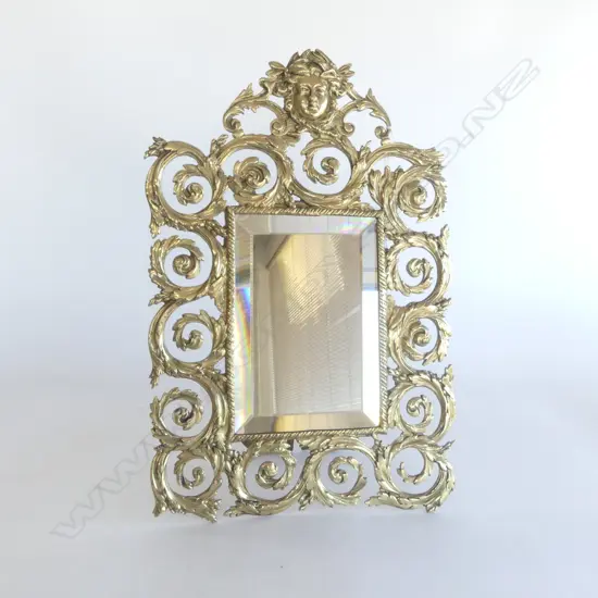 ROCOCO STYLE MIRROR w STAND or WALL HANGING, H.400mm x W.260mm
