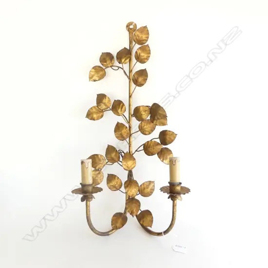 2 ARM GOLDEN SCONCE, H.600mm (needs rewiring)