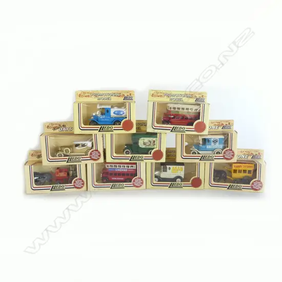 9 MINT & BOXED DIE CAST DAYS GONE LLEDO  TRUCKS CARS BUSES ETC L130MM