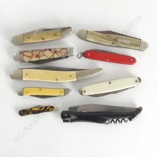 9 VINTAGE POCKET KNIVES