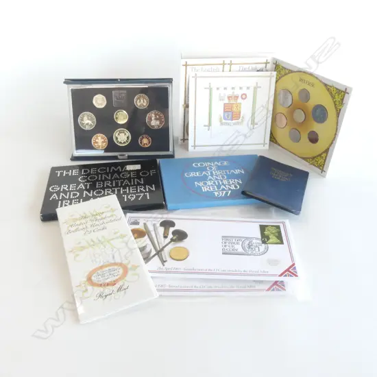 VARIOUS UK COIN ISSUES ROYAL MINT 1971, 77, 86, 87 & OTHERS