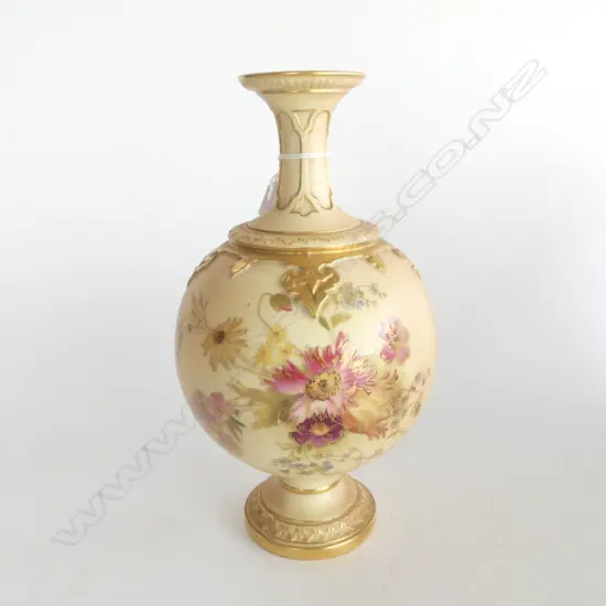 ROYAL WORCESTER BLUSH POT VASE SHAPE 1851 C.1909 H.260mm