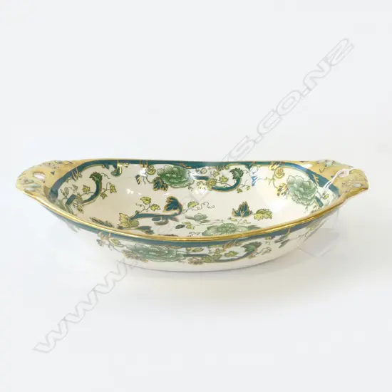 MASONS PATENT IRONSTONE ‘CHARTREUSE’ BOWL C.1930, L.260MM
