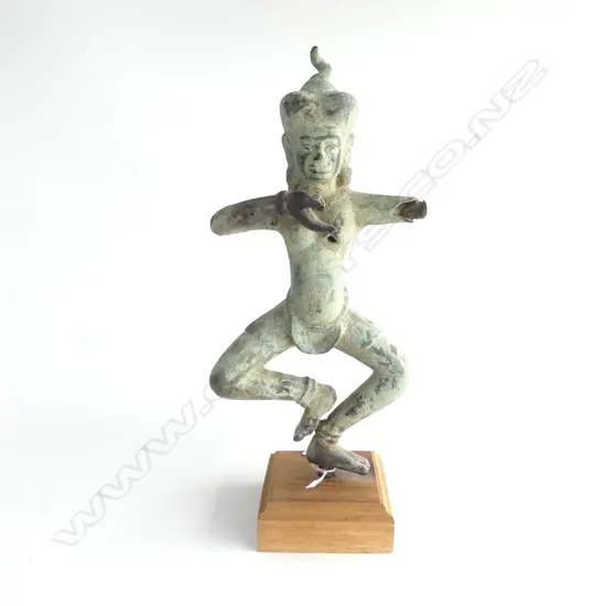 ORIENTAL BRONZE FIGURE OF TEMPLE DANCER, KHMER PERIOD? H.340mm