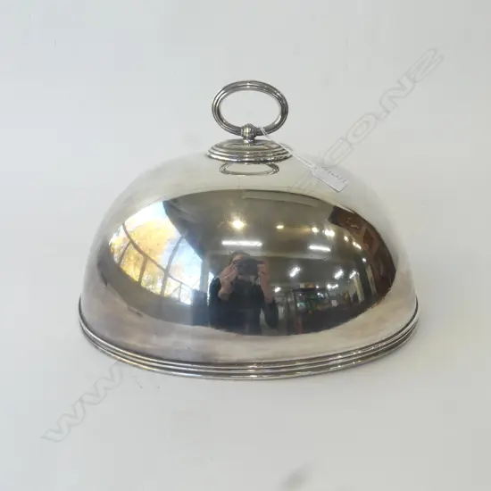 VICTORIAN SILVER-PLATED MEAT DOME COVER, REG.N. 34192  DATE 1899, L.350mm