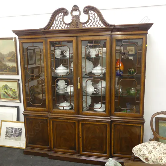 LG GEORGIAN STYLE BREAKFRONT BOOKCASE 2000x400x2330mm